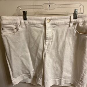 Talbots Girlfriend White Denim Shorts Size 18W